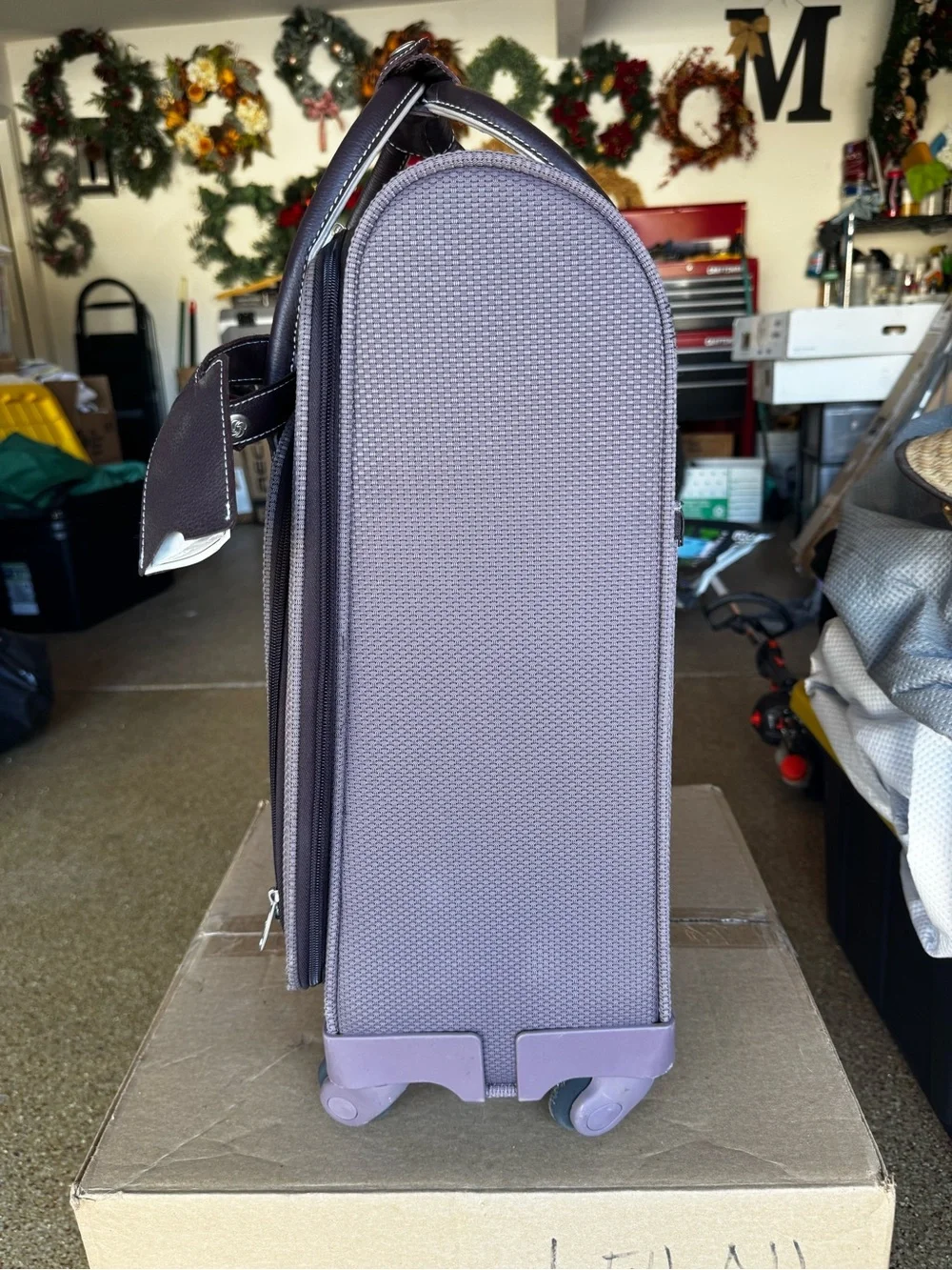 Vintage Samsonite Purple Carry-On Rolling Suitcase - Compact Travel Bag
